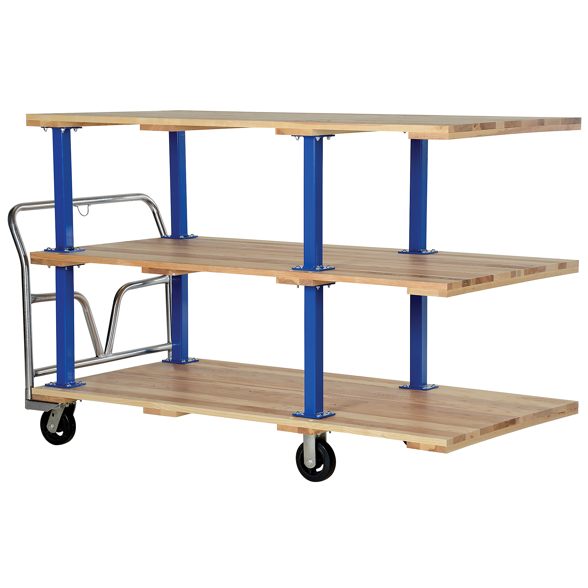 Vestil Hardwood Triple Deck Platform Cart - 1600 Lb. Capacity, 3 Shelves, Model# VHPT/TD-3672